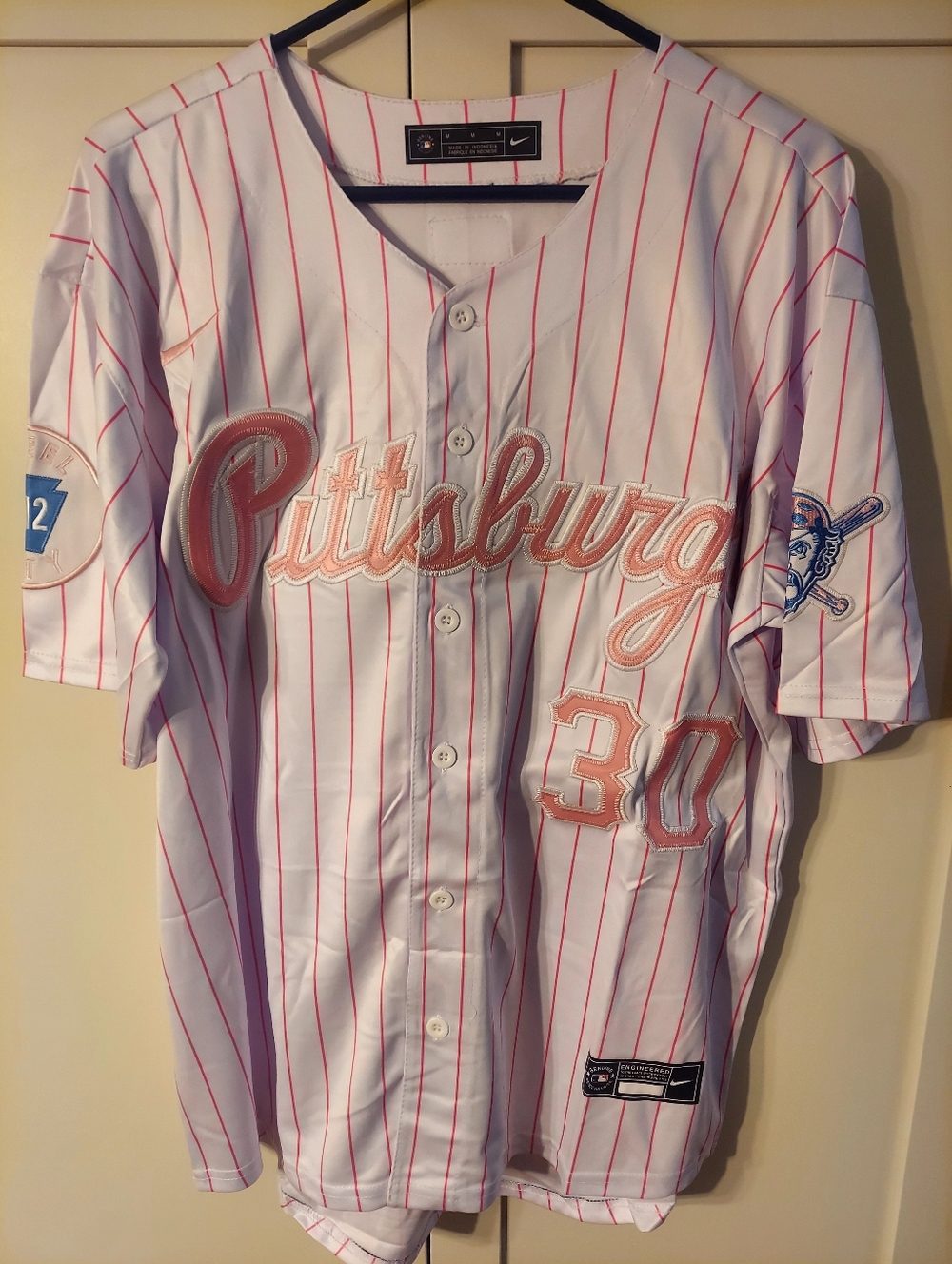 Paul Skenes Pittsburgh Pirates PINK Pinstripe Stitched Jersey. NWOT